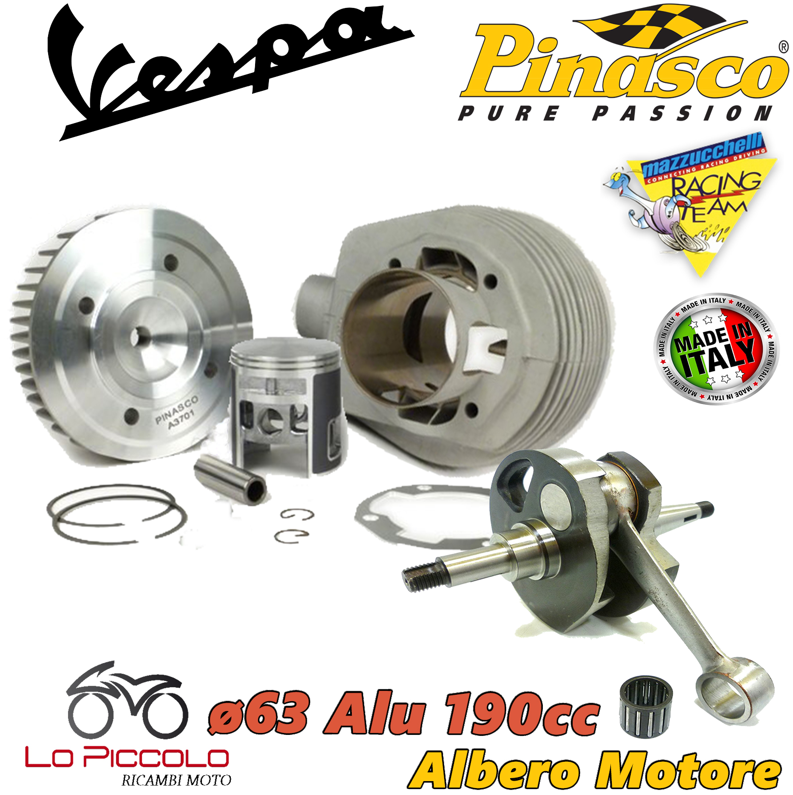 Pinasco Zylinder Kit 102cc Für Vespa 50 - Gusseisen Zylinder Mit 55mm Bohrung